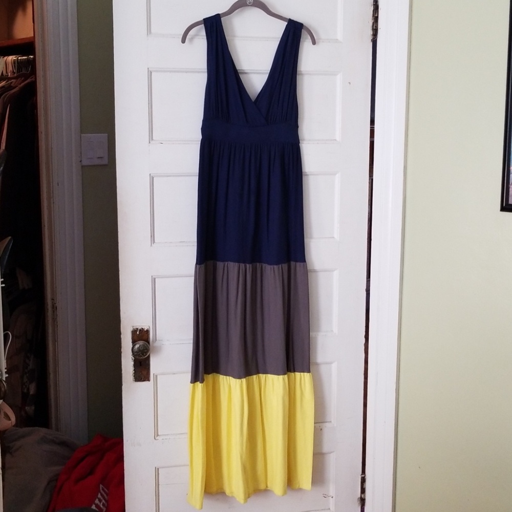 Color block maxi dress